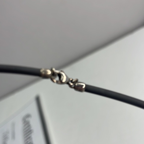 Authentic Tiffany & Co sterling Silver Bar & cord Necklace with COA - Picture 8 of 9